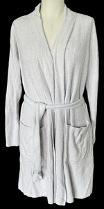 Barefoot Dreams CozyChic Lite Ribbed Short Robe Belted Shawl Collar Tie Size S/M - Picture 1 of 12