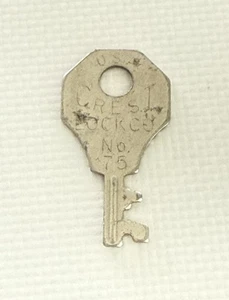 Vintage Crest Lock Co No. 75 Luggage Suitcase Key - Picture 1 of 2