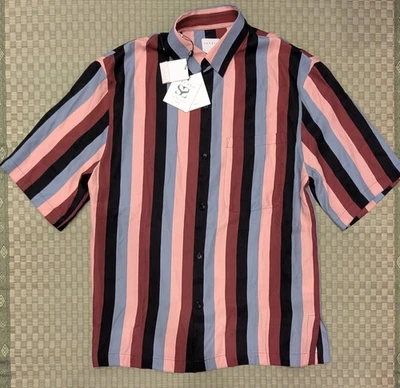NWT SANDRO Carrie Striped Woven Shirt Stripe Orange Peach Mens Size Small - Image 1 of 4