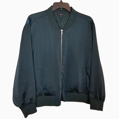 通用标准女式深海缎面卡门轰炸机夹克尺寸 XL 美国 26/28 — 第 1/4 张图片