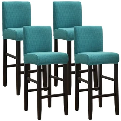  Bar Stool Covers Set of 4, Stretch Washable Barstool Seat Covers 4PCS S1-teal - Image 1 of 4