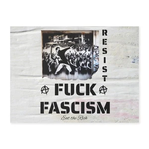 F*** Faschismus Paste-Up Stil Druck Hofschild, Protestschild, kostenloser Versand! - Bild 1 von 8