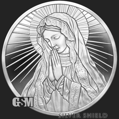 2025 Silver Shield OUR LADY IN PRAYER - 1oz .999 Silver Proof - Pre Sale - Image 1 of 4