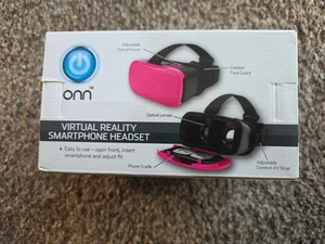 ONN Pink Virtual Reality Smartphone Headset Fits Phones w/Up to a 6" Screen - Afbeelding 1 van 9