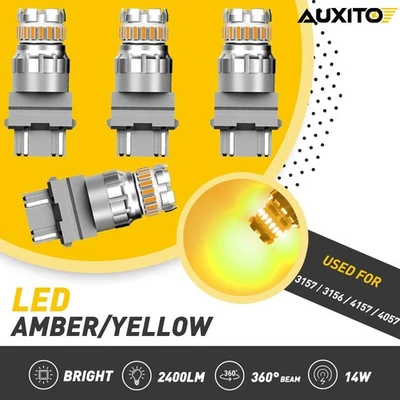 4x 3157 3156 LED Amarillo Señal de giro Aparcamiento DRL Bombillas de alta potencia Lámparas CEI Foto 1 de 4