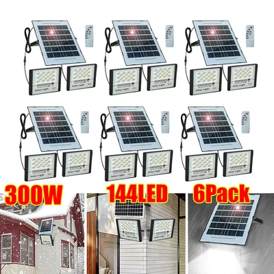 300W LED Solar Flood Lights Outdoor Street Light Dusk to Dawn Flood Wall Lamp - Image 1 of 4