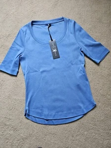 Luisa Cerano Blue 100% Cotton Top. New with Tags. - Picture 1 of 11