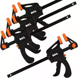 DSL Clamps for Woodwork, 4 x 103mm Jaws Ratchet Bar Clamp Set, Ideal Wood Clamp. - Picture 1 of 5