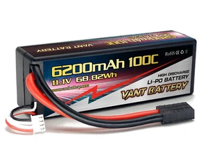 VANT 6200MAH 3S 11.1 100C BATTERIA LIPO CUSTODIA RIGIDA SPINA TRTAXXAS POWERHOBBY LECTRON - Foto 1 di 1