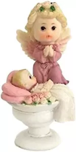 Preghiera bambina angelo bambino battesimo fulcro decorazione bomboniera - Foto 1 di 4