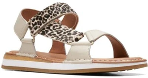 Sandalias Clarks CRAFT RUN SPORT de cuero blanco roto para dama nuevas en caja - Imagen 1 de 7