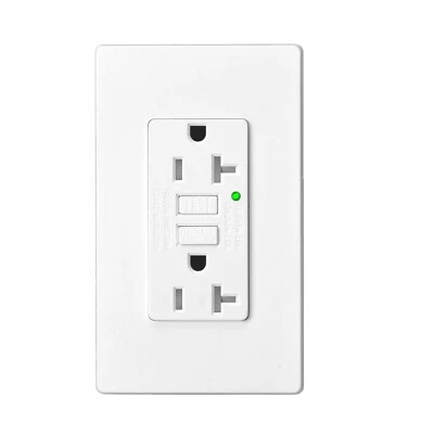 20Amp GFCI Wall Outlet Receptacle LED Indicator Ground Fault Circuit Interrupter - Image 1 of 4
