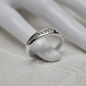 MENS PLATINUM QUARTER CARAT NATURAL MINED DIAMOND 4.5mm BAND RING (size 11) - Picture 1 of 10