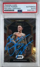 Dustin Poirier autographed 2021 Panini card #72 UFC PSA Encapsulated