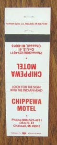 CHASELL, MICHIGAN MATCHBOOK COVER: CHIPPEWA MOTEL EMPTY MATCHCOVER -D - Picture 1 of 1