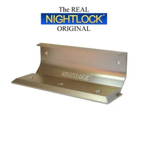 Door Barricade The NIGHTLOCK Security Lock BRUSHED NICKEL FINISH FREE U.S. SHIP - Picture 1 of 8