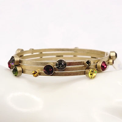 Латунный тон современный ремесленник стиль со стразами браслет браслеты комплект из 3 lia софия - Изображение 1 из 4