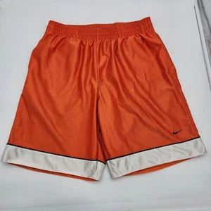 Vintage Men's Nike Dazzle Basketball Shorts Orange White Silky Soft Size Large - Picture 1 of 9