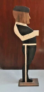 Antique Hand Made Painted Butler /Waiter Wood Fireplace Figure 34.5" Tall Maine - Picture 1 of 7