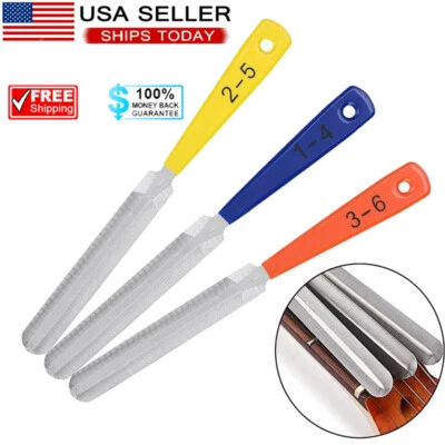 3pcs/set Guitar Double Sided Nut File Fret Crowning Slot Filing Luthiers Tools~ - Image 1 of 4