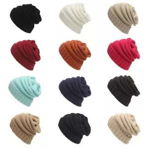 Gorro Slouchy Invierno Sombrero Gorra Gorro Forrado Cálido Gorro para Mujer - Imagen 1 de 11