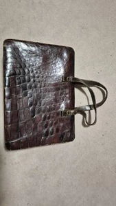 Handtasche Leder (Krokodil?) Vintage gebraucht alt - Bild 1 von 14