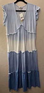 Blue Ruffled Dress - Size Medium - Picture 1 of 3