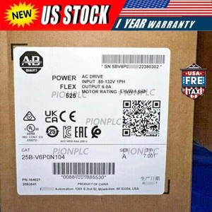 New Allen-Bradley 25B-V6P0N104 /A Powerflex 525 1.1kW 1.5Hp AC Drive 25BV6P0N104 - Picture 1 of 6