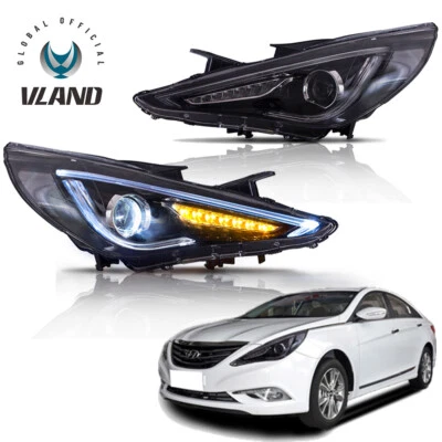 Par de faros LED VLAND para Hyundai Sonata 2011-2014 proyector juegos de luces DRL Foto 1 de 4