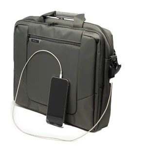 BIZEY Grey New Laptop Netbook Bag Shoulder Messenger Case Charging Port - Picture 1 of 11