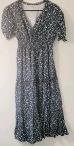 Women's Floral V-Neck Short Size Tiered Dress Size L - Picture 1 of 3