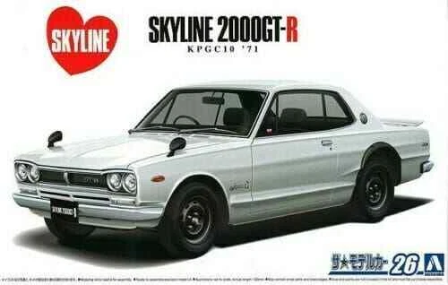 Aoshima 06106 Nissan Skyline 2000 GT-R KPGC10 '71 Kit Montaggio 1/24 - Immagine 1 di 1