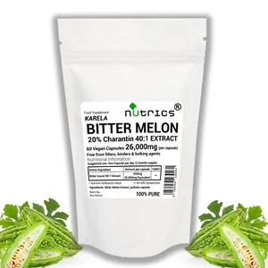 Nutrics® 26.000mg BITTERMELONENEXTRAKT V Kapseln 20% Charantinkürbis - Bild 1 von 14
