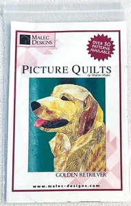 MALEC DESIGNS Golden Retriever Perro Mascota Cuadro Edredón Patrón Acolchado De Colección - Imagen 1 de 4