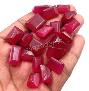 100 CT Natural Pink Ruby Lot Emerald Shape Dyed EGL Certified Loose Gems 25NN - Picture 1 of 9