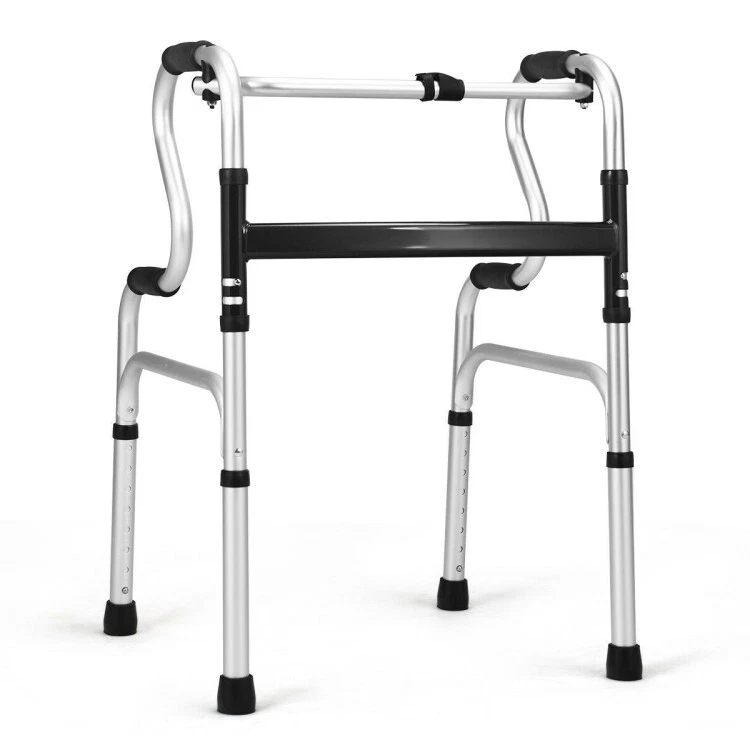 One-button Folding Aluminum Walking Frame Walker