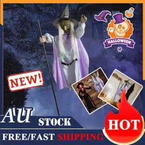 2025Halloween Animated Hovering Witch Animatronics Halloween Decorations Outdoor - Picture 1 of 18