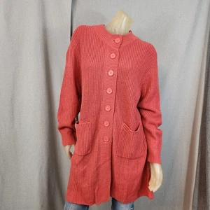 Easy Essentials Burnt Orange Crew LngSlv Oversize Cardigan Pullover XLARGE XL NEU - Bild 1 von 7