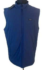 Travis Mathew Interlude Puffer Golf Vest Mens Large Blue Quilted Full Zip NEW - Picture 1 of 15