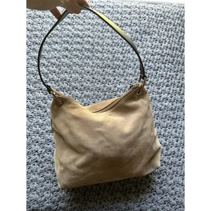 De Colección Eddie Bauer Gamuza Bolso de Hombro Cartera Bronceado Y2k Marrón Cuero de Vaca - Imagen 1 de 13