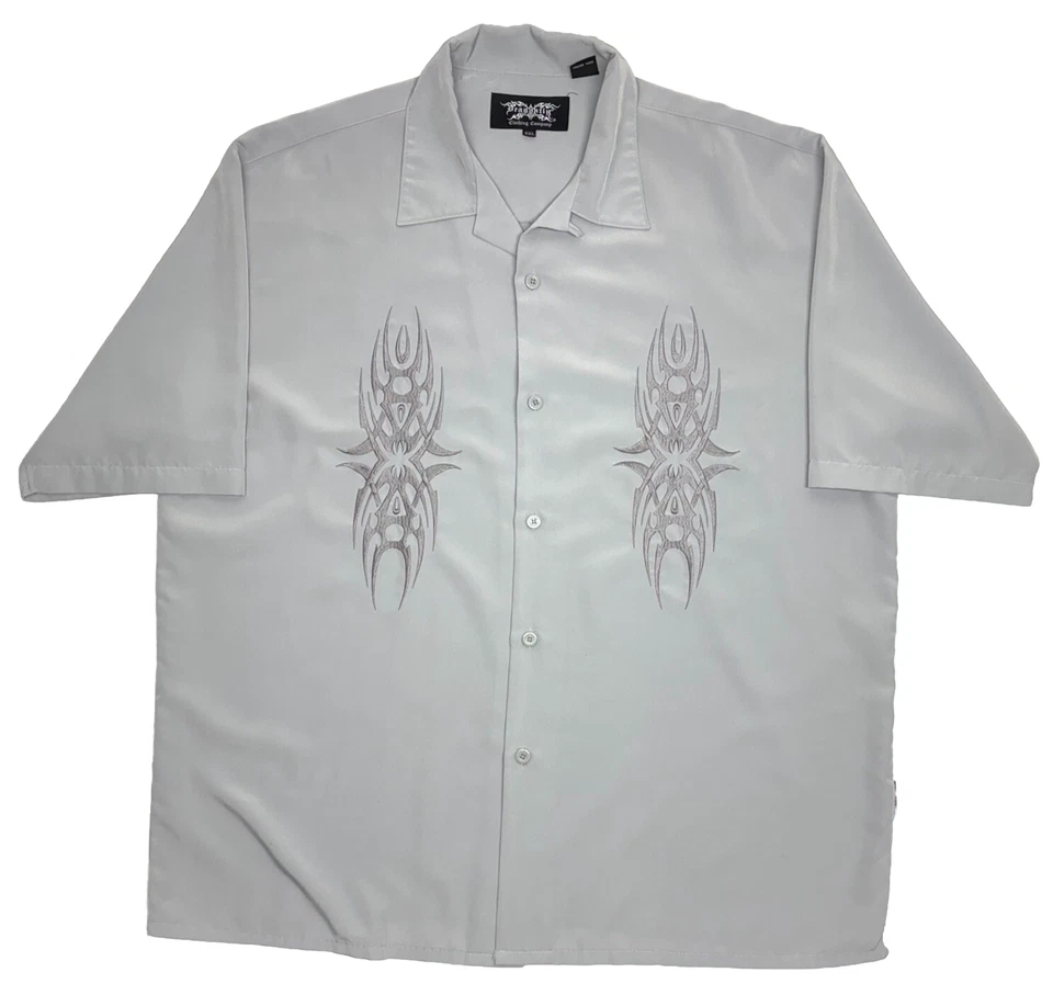 Dragonfly Shirt Men’s Size XXL Gray Graphic Casual Short Sleeve Button Down - Image 1 of 4