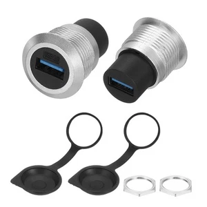 2Pcs USB 3.0 Panel Mount Coupler, USB Pass Through 5.0Gbps Silver - Photo 1/6