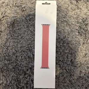 BRAND NEW AUTHENTIC Apple Watch Braided Solo Loop 44mm Pink Punch Size 7 - Zdjęcie 1 z 5