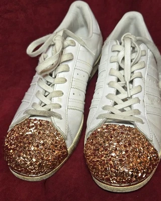 Adidas Superstar Originales Blanco Oro Rosa Para Mujer Talla 9.5 Foto 1 de 4