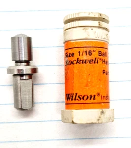 Wilson Rockwell 1/16" Diameter Rockwell B & F Scale Penetrator & Contact Ball - Foto 1 di 8