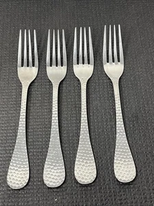 Wallace Continental Hammered salad fork 7.25" Set Of 4 - Picture 1 of 12