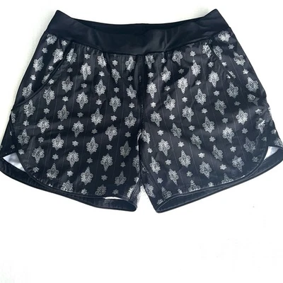 Pantalones cortos de natación Lands End talla 8 negros blancos de cachemira con forro entrepierna de 5" Foto 1 de 4