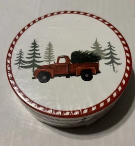 Decorative Christmas Coasters Truck w/Christmas Tree 4 Pack NEW - Picture 1 of 3