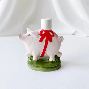 Lisa Larson Cerdo Candelabro Porcelana Estatuilla Goebel 1987 De Colección - Imagen 1 de 4