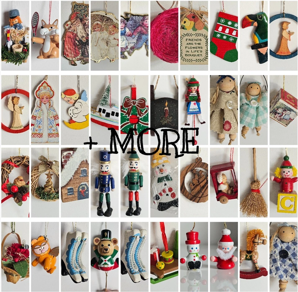 Adornos navideños de madera vintage años 70 80 TÚ ELIGES hechos a mano decoración navideña Foto 1 de 1